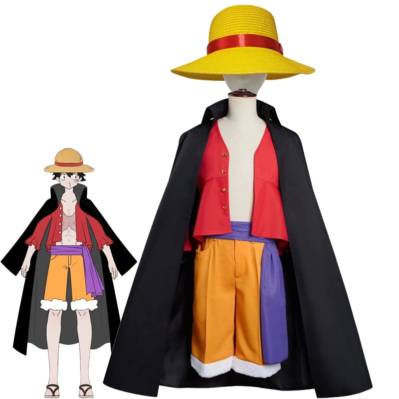 Cosplay Anime One piece Portgas·D· Ace Costume Halloween Suit Wig Outfit  Coat