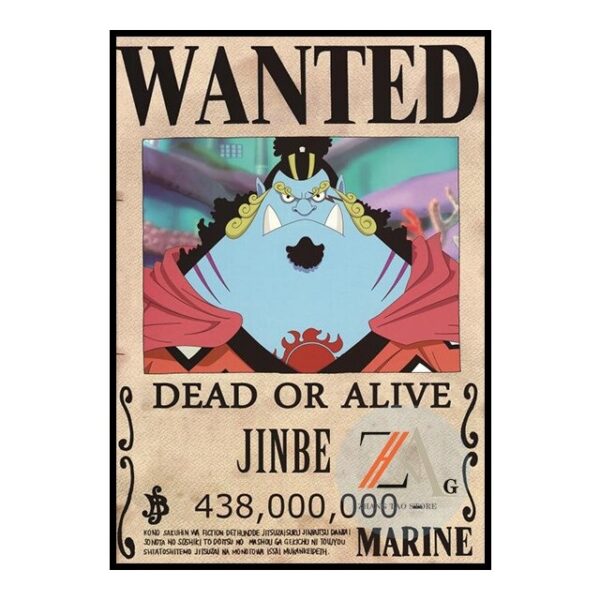 Jinbe Wanted Poster | One Piece Free Shipping