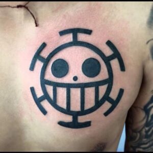 One Piece Law Smile Face Tattoo