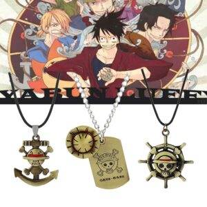 Acquista Anime vintage ONE PIECE MONKEY D LUFFY Collana con ciondolo  teschio Collana con bandiera pirata in metallo Regalo Anime Cosplay