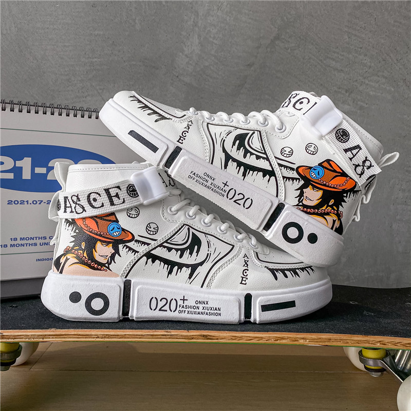 One Piece Portgas D Ace Black Shoes Cosplay Boots